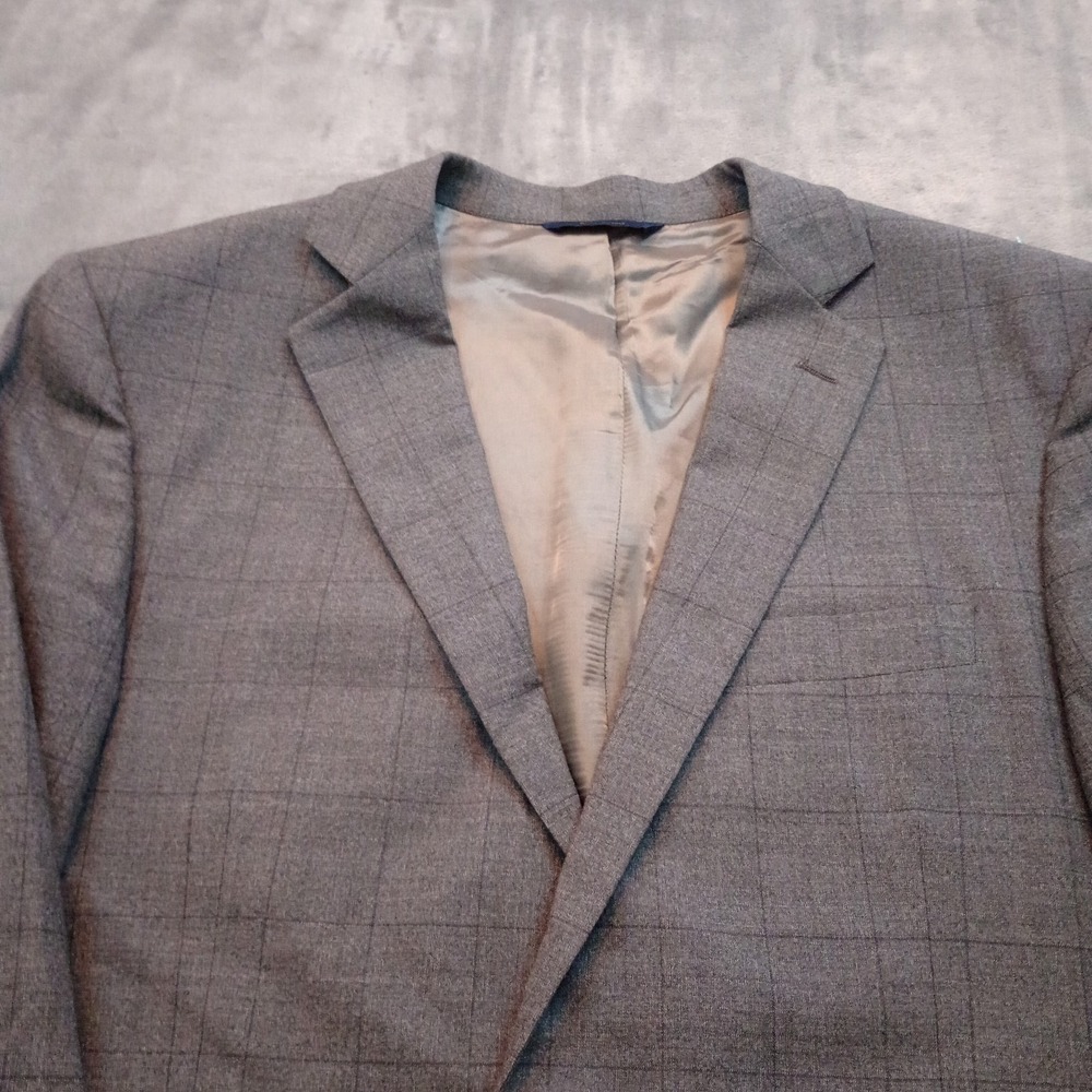 Brooks Brothers 1818 Regent‎ Blazer 40R Gray Windowpane Loro Piana Wool Italy - Picture 3 of 16